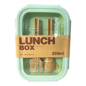 New 850ml Lunch Box – Mint Green – Includes Utensils